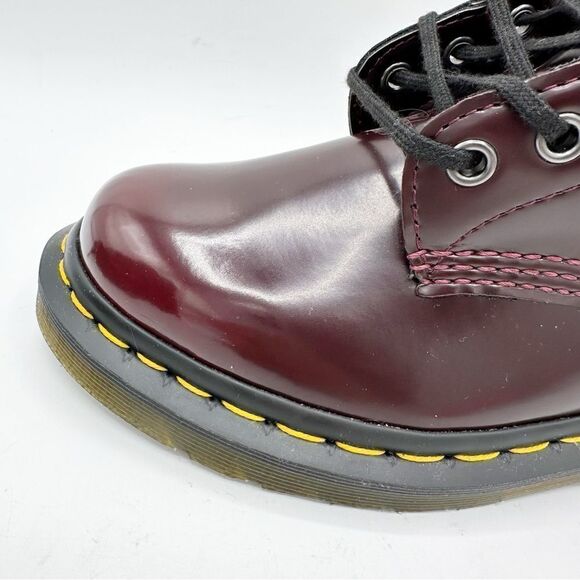 Dr‎ Martens Cherry Red Vegan 101 Mid Boots Sz Men’s 4 Women’s 5 New - Picture 11 of 16